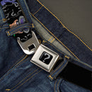 Riddler "?" Black Silver Seatbelt Belt - The Riddler w/Batman Silhouette Webbing