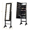 Mirrored Jewelry Cabinet Armoire Organizer w/ LED lights
