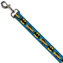 Dog Leash - Vintage Batman Logo & Bat Signal Blue