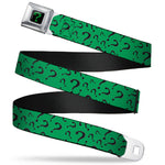 Riddler "?" Full Color Black Green Seatbelt Belt - Question Mark Scattered3 Dark Green/Black Webbing