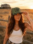 Yeehaw and Amen Longhorn Camo Trucker Hat