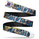 Superman Full Color Blue Seatbelt Belt - Superman Comic Panels Webbing