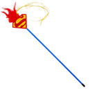 Cat Toy Wand - Superman Shield Logo with Feather and Ribbons