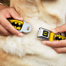 Batman Full Color Black Yellow Seatbelt Buckle Collar - Bat Signal-3 Yellow/Black/Yellow