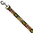 Dog Leash - Vintage DC Comics Superhero and Logos Collage Black