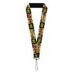 Lanyard - 1.0" - Vintage DC Comics Superhero and Logos Collage Black