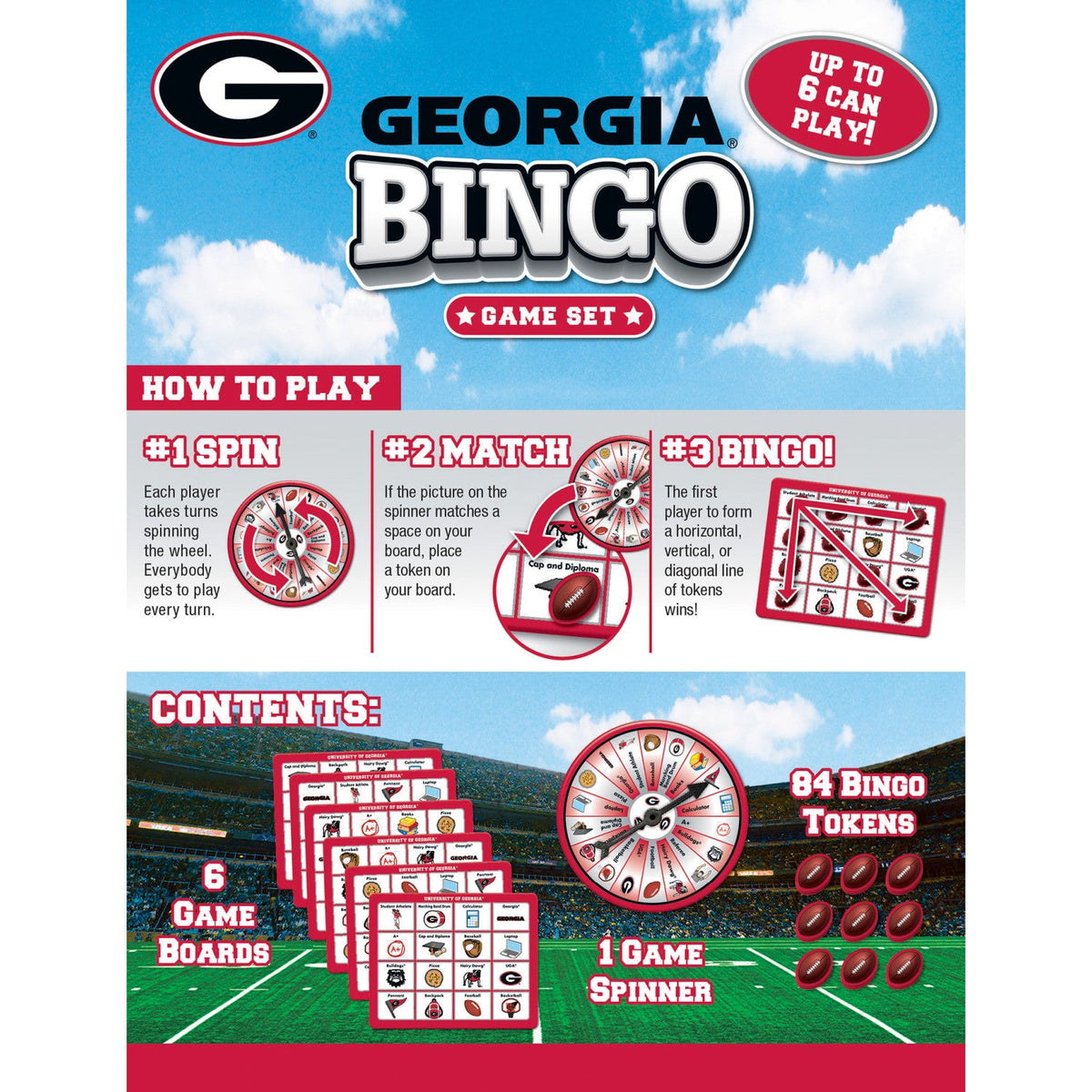 Georgia Bulldogs Bingo Game – Ralphie's Funhouse