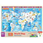 Hello, World! - World Map 60 Piece Wood Jigsaw Puzzle