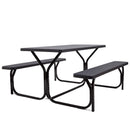 HDPE Outdoor Picnic Table Bench Set with Metal Base