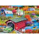 Country Escapes - Hill Village Covered Bridge 500 Piece Jigsaw Puzzle