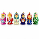 6 Wooden Dolls Christmas Ornaments