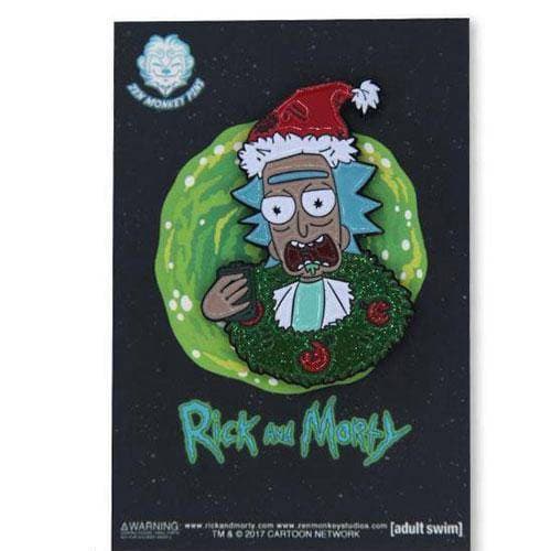 Zen Monkey: Rick with Christmas Wreath - Rick & Morty Enamel Pin