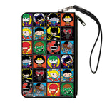 Canvas Zipper Wallet - LARGE - Justice League Comics 12-Chibi Character Pose Blocks