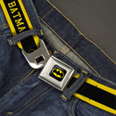 Batman Full Color Black Yellow Seatbelt Belt - BATMAN/Logo Stripe Yellow/Black Webbing