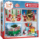 Elf on the Shelf 4-Pack 100 Piece Jigsaw Puzzles - V2