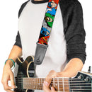 Guitar Strap - Justice League Superheroes CLOSE-UP New