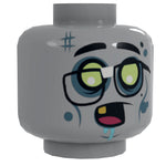 Zombie #4 Minifig Head w/ Glasses made using LEGO parts - B3 Customs B3 Customs 