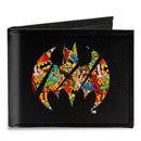 Canvas Bi-Fold Wallet - Bat Signal Black Logos Stacked