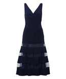 Lauren Ralph Lauren Lighthouse Navy Tulle-Panel A-Line Dress, 6