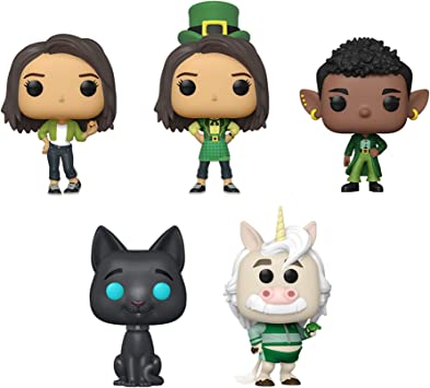 Funko Pop! Luck: - Set of 5 - Bob, Jeff, Sam Greenfield, Sam as Leprechaun and The Captain Action & Toy Figures Spastic Pops 