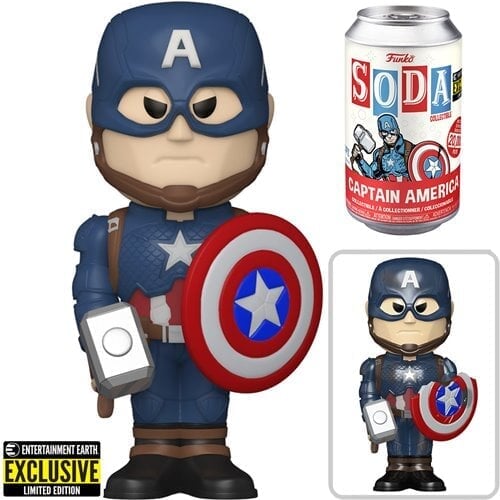 Funko Vinyl SODA: Marvel - Captain America (w/Hammer) Entertainment Earth Exclusive (1:6 Chance at Chase) (Order 6 for a SEALED Case) Spastic Pops 