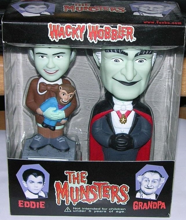 Funko Wacky Wobblers: The Munsters - Eddie & Grandpa (2-Pack) Action & Toy Figures Spastic Pops 