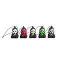 Handmade by Robots Ghost Face Micro 5 Pack Charms Set - (White, Pink, Glow in the Dark, Green, Silver) Spastic Pops 