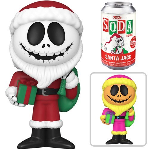 IN STOCK: Vinyl SODA: Tim Burton's The Nightmare Before Christmas: Santa Jack w/CH (Blacklight) (1:6 Chance at Chase) (Order 6 for a SEALED Case) Spastic Pops 