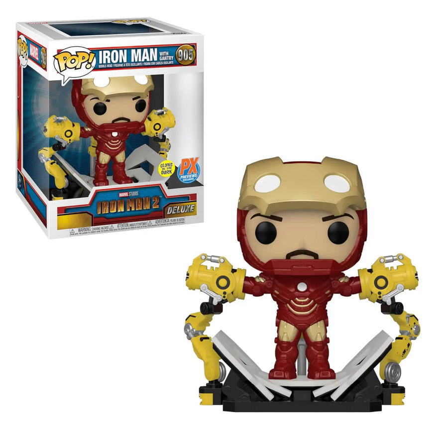 Iron Man with Gantry (Glow in the Dark) Action & Toy Figures Spastic Pops 