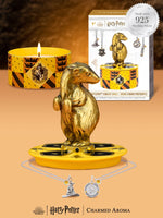 *NEW* Charmed Aroma: Harry Potter™ Hufflepuff Candle + Jewelry Tray - 925 Sterling Silver Hufflepuff Necklace Collection Spastic Pops 