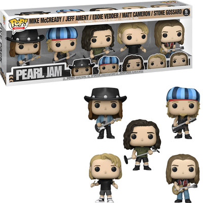 Pearl Jam (5-Pack) Alternative Name: Mike McCready | Jeff Ament | Eddie Vedder | Matt Cameron | Stone Gossard Type: Vinyl Art Toys Brand: Funko Series: Pop! Vinyl , Pop! Rocks Scale: 3.75" Released: Aug 2021 Spastic Pops 