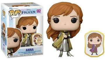 Pop! Disney: Frozen - Anna (Gold) with Pin (Funko Shop Exclusive) Action & Toy Figures Spastic Pops 