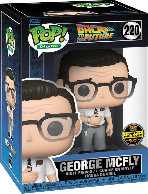 PREORDER (Arrival Q3 2024) BACK TO THE FUTURE X FUNKO SERIES 1 [Physical Item Only]: Pop! Digital NFT Release LE1900 [Legendary] George McFly #220 Spastic Pops 