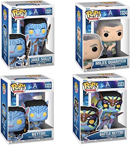 Quad Protector + [Way of Water] (Set of 4) [Pop Movies] Vinyl Figurine (Avatar Bundled with Funko Compatible Pop Box Protector Case) Action & Toy Figures Spastic Pops 