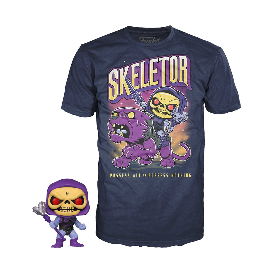 SEALED SIZE XL Skeletor Pop! and Tee Set Spastic Pops 