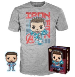 SEALED Tony Stark (Quantum Realm Suit) (Glow In The Dark) And Tony Stark Shirt SIZE XL Spastic Pops 