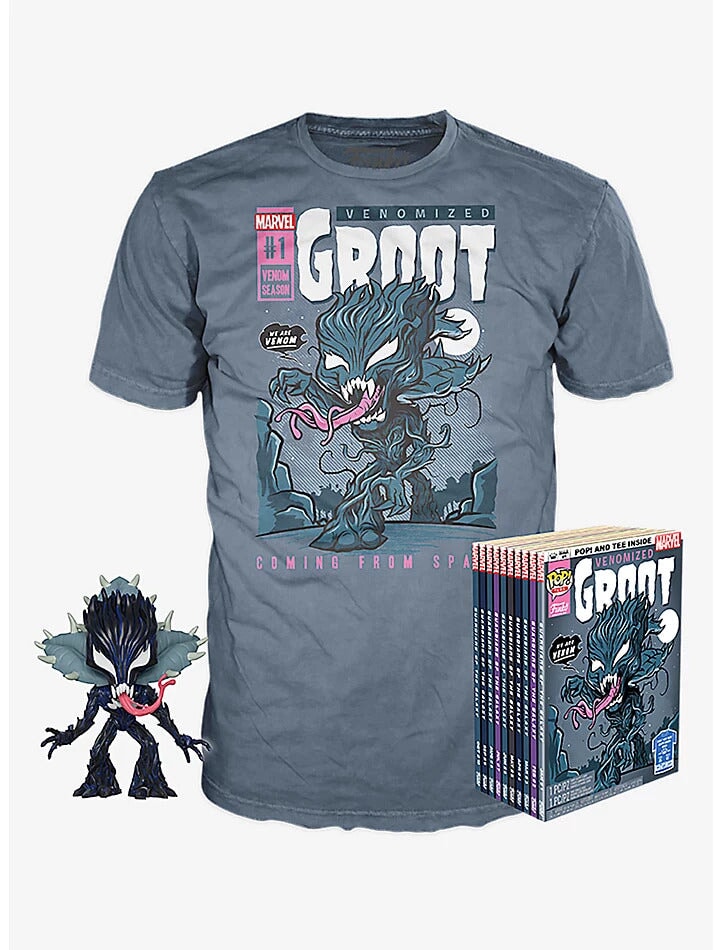 Venomized Groot Pop! and Tee Box Set SIZE XL SEALED Spastic Pops 